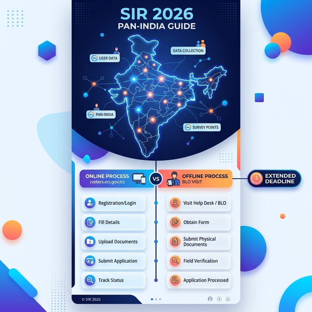 NammaGuide visual comparing the online and BLO routes during SIR 2026