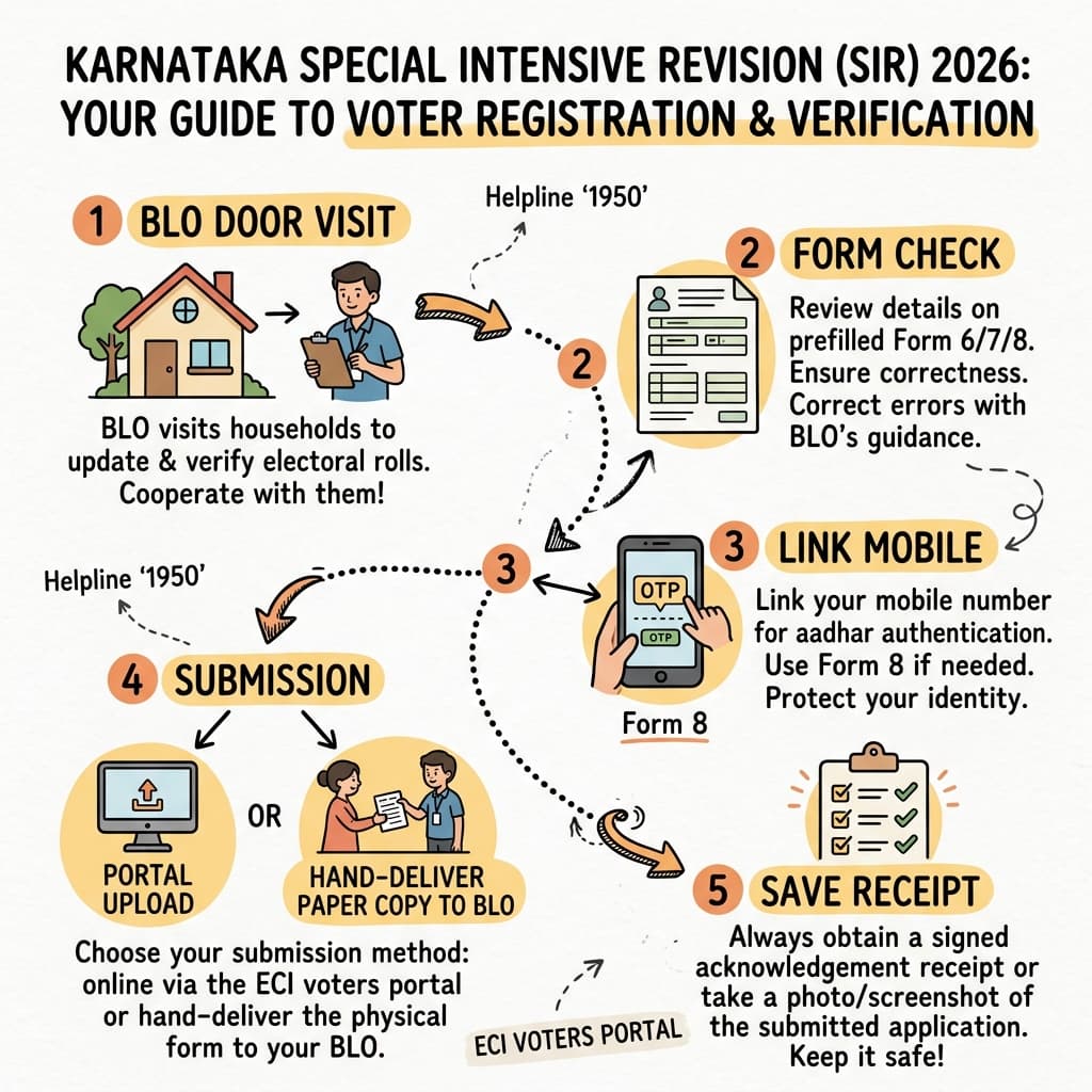 Karnataka Voter SIR 2026 Step-by-Step Infographic