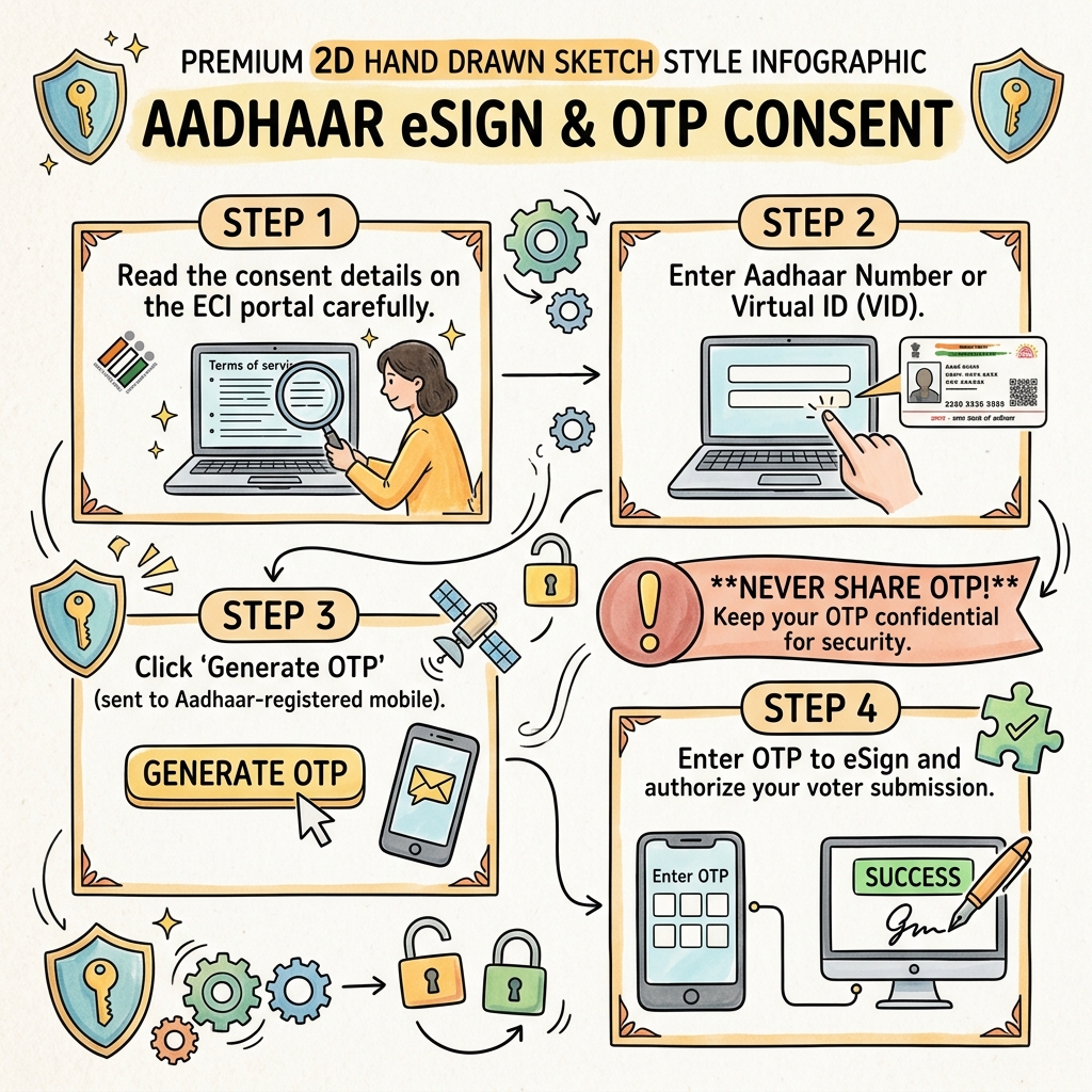 Aadhaar eSign & OTP Consent Infographic